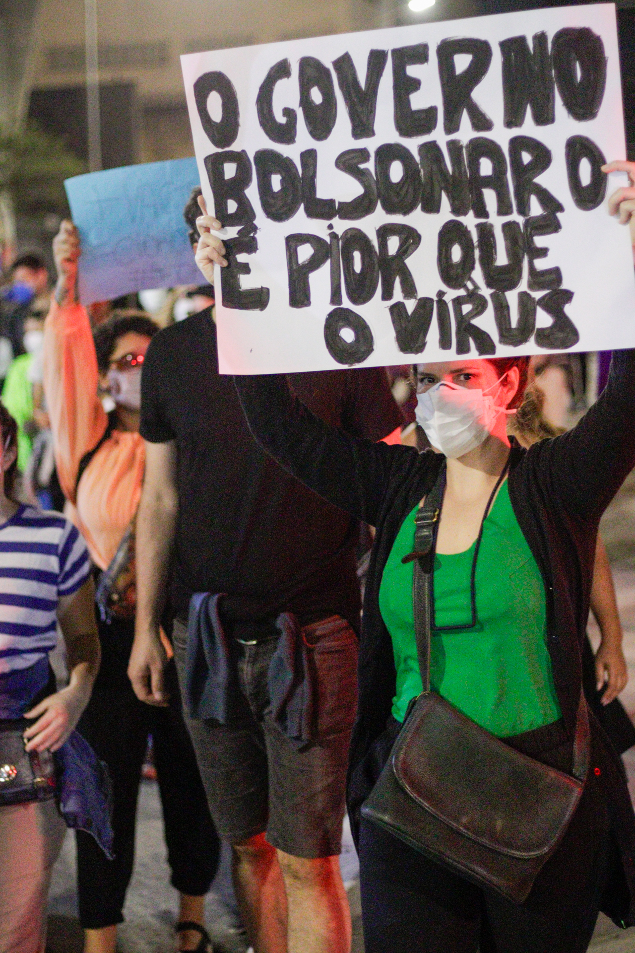 Manifestantes contra o governo federal durante a pandemia - 29 de maio de 2021
